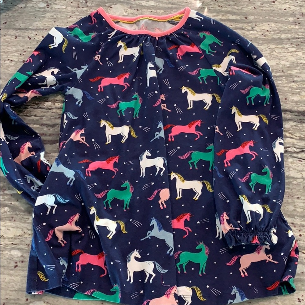 Mini Boden tunic top with pockets w/unicorn print